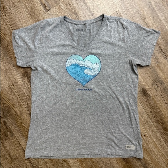 Life is Good • V-Neck Love Ocean Tee - Picture 1 of 7